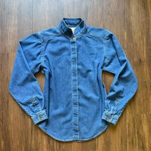 Coldwater Creek Vintage Denim Button Down Shirt Made in USA Size 4
